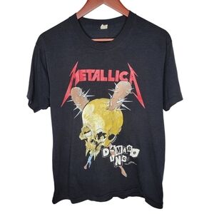 Vintage 80s Metallica Damage Inc Tour Double Sided Band 1989 T-Shirt Size Large